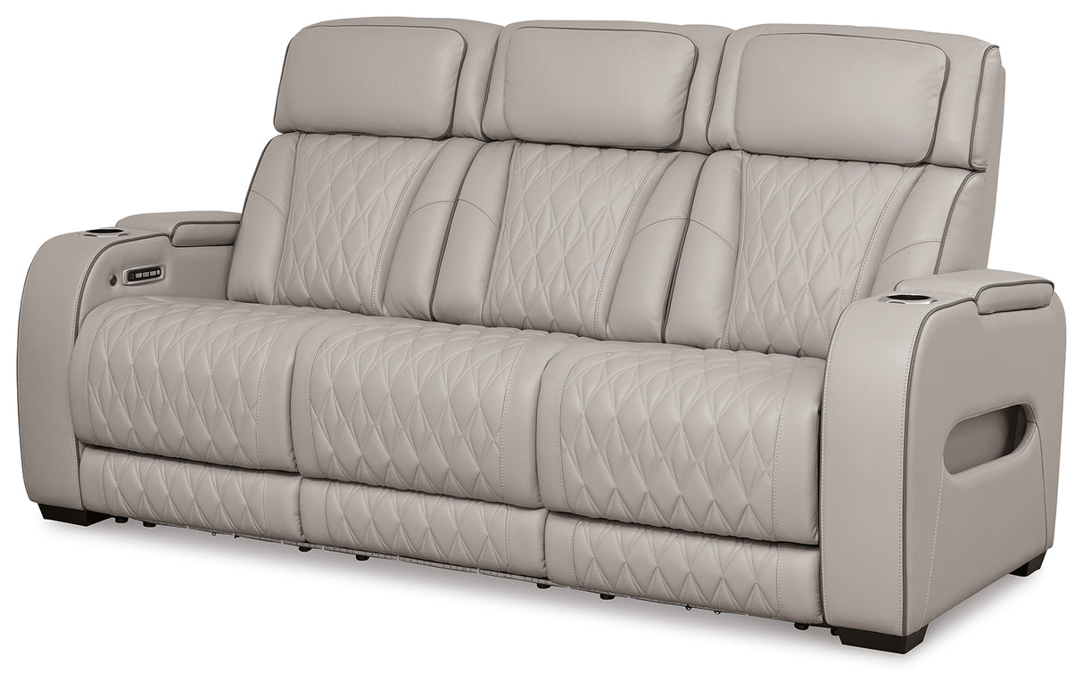 Boyington Gray Power Reclining Sofa from Ashley - Luna Furniture