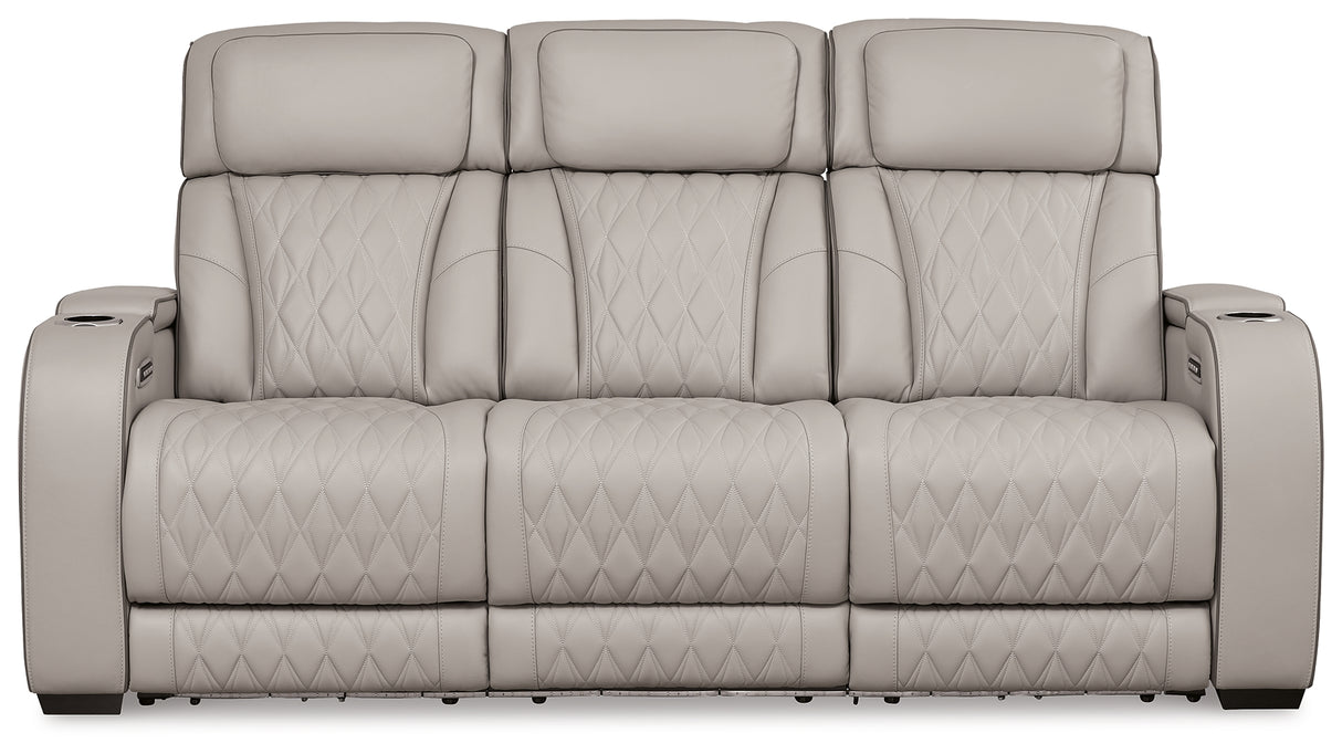 Boyington Gray Power Reclining Sofa from Ashley - Luna Furniture