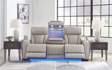 Boyington Gray Power Reclining Sofa from Ashley - Luna Furniture