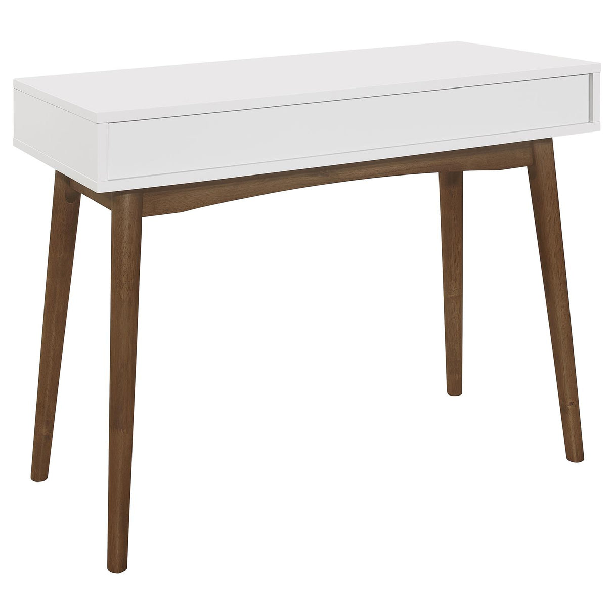 Bradenton White/Walnut 1-Drawer Writing Desk from Coaster - Luna Furniture