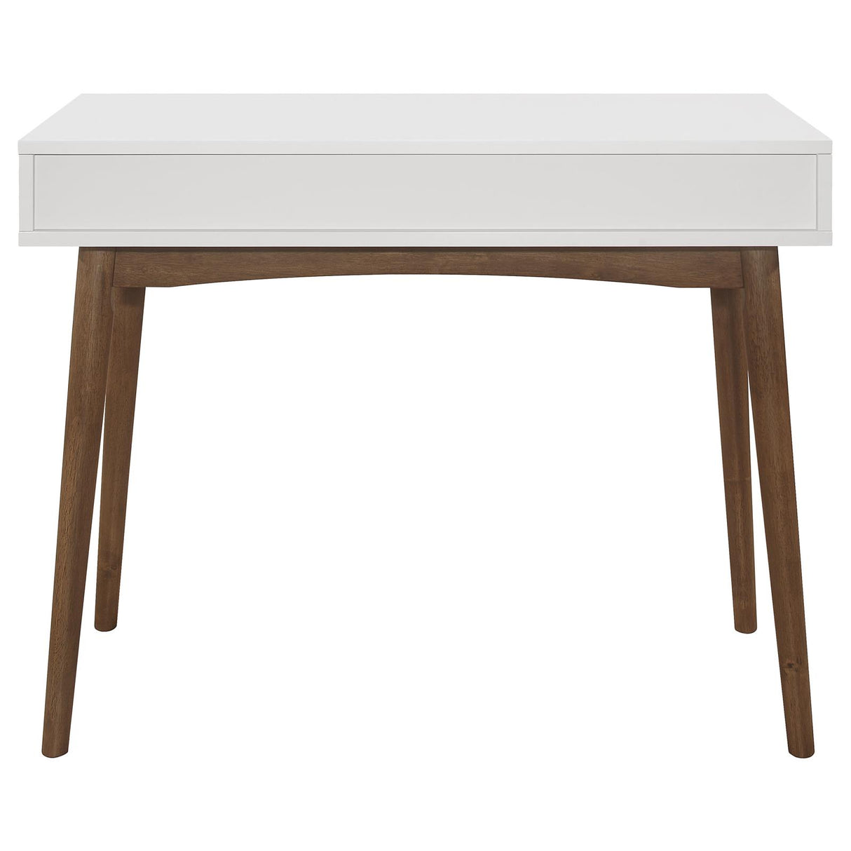 Bradenton White/Walnut 1-Drawer Writing Desk from Coaster - Luna Furniture