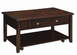 Bradford Walnut Rectangular Lift Top Coffee Table from Coaster - Luna Furniture