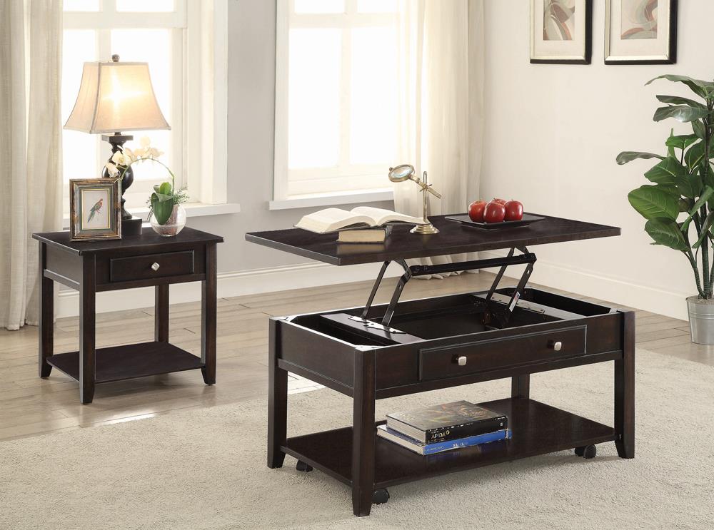 Bradford Walnut Rectangular Lift Top Coffee Table from Coaster - Luna Furniture