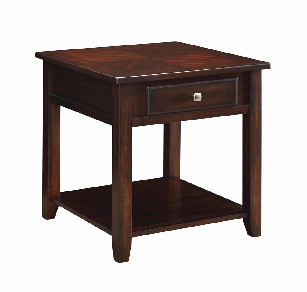 Bradford Square 1-Shelf End Table Walnut from Coaster - Luna Furniture