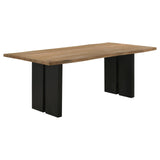 Bradshaw Rectangular Live Edge Dining Table Natural Acacia and Black from Coaster - Luna Furniture