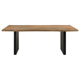 Bradshaw Rectangular Live Edge Dining Table Natural Acacia and Black from Coaster - Luna Furniture