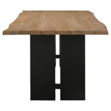 Bradshaw Rectangular Live Edge Dining Table Natural Acacia and Black from Coaster - Luna Furniture