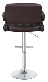 Brandi Chrome/Brown 29" Adjustable Height Bar Stool from Coaster - Luna Furniture