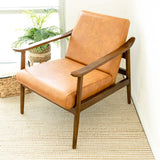 Brandon Tan Leather Lounge Chair Tan - AFC00034 - Luna Furniture