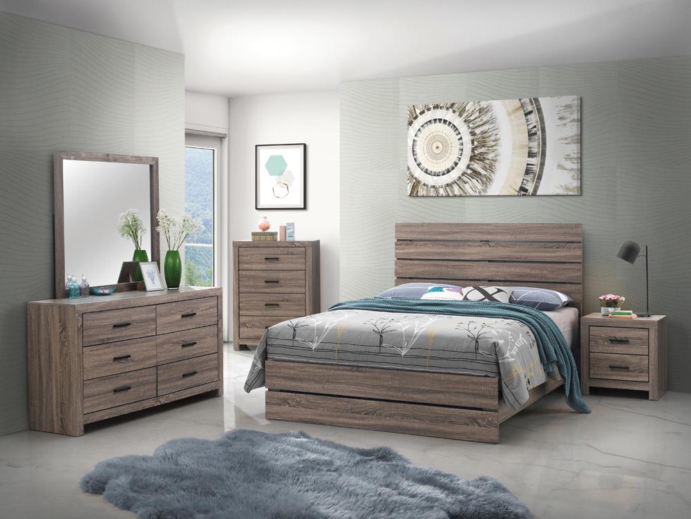 Brantford Barrel Oak 5-Piece Queen Storage Bedroom Set from Coaster - Luna Furniture