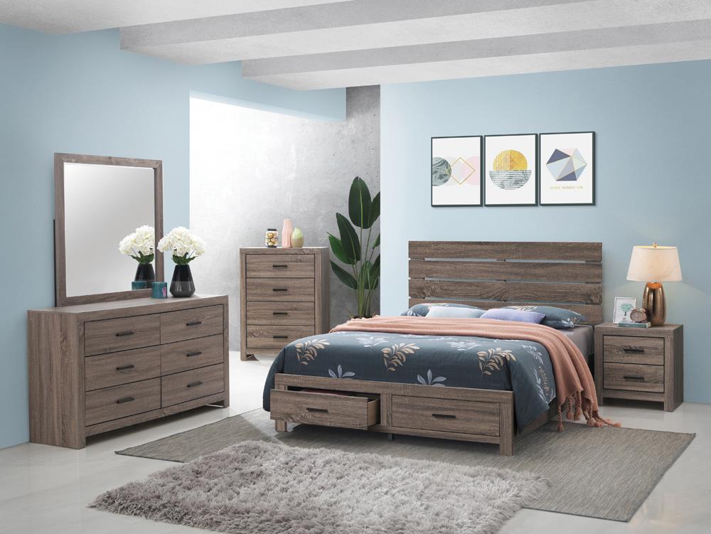 Brenner Rustic Honey 5-Piece California King Storage Bedroom Set from Coaster - Luna Furniture