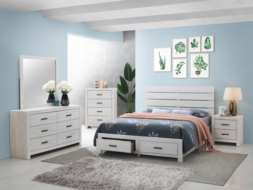 Brantford Coastal White 4-Piece Queen Storage Bedroom Set from Coaster - Luna Furniture