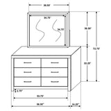 Brantford 6-drawer Dresser with Mirror Barrel Oak from Coaster - Luna Furniture