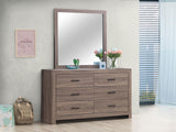 Brantford 6-drawer Dresser with Mirror Barrel Oak from Coaster - Luna Furniture