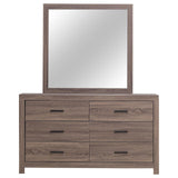 Brantford 6-drawer Dresser with Mirror Barrel Oak from Coaster - Luna Furniture