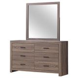 Brantford 6-drawer Dresser with Mirror Barrel Oak from Coaster - Luna Furniture