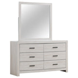 Brantford 6-drawer Dresser with Mirror Coastal White from Coaster - Luna Furniture