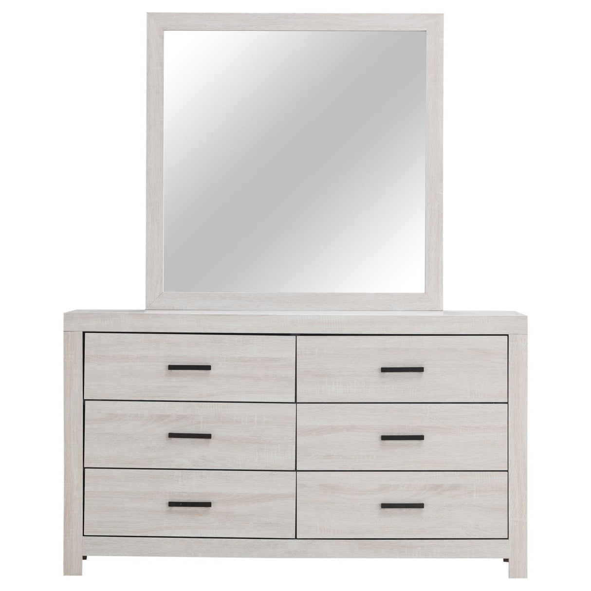 Brantford 6-drawer Dresser with Mirror Coastal White from Coaster - Luna Furniture