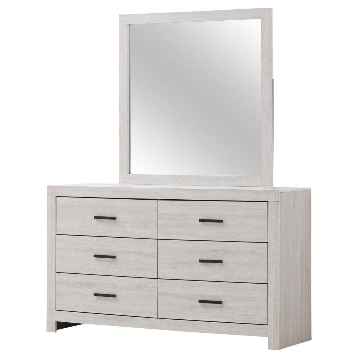 Brantford 6-drawer Dresser with Mirror Coastal White from Coaster - Luna Furniture