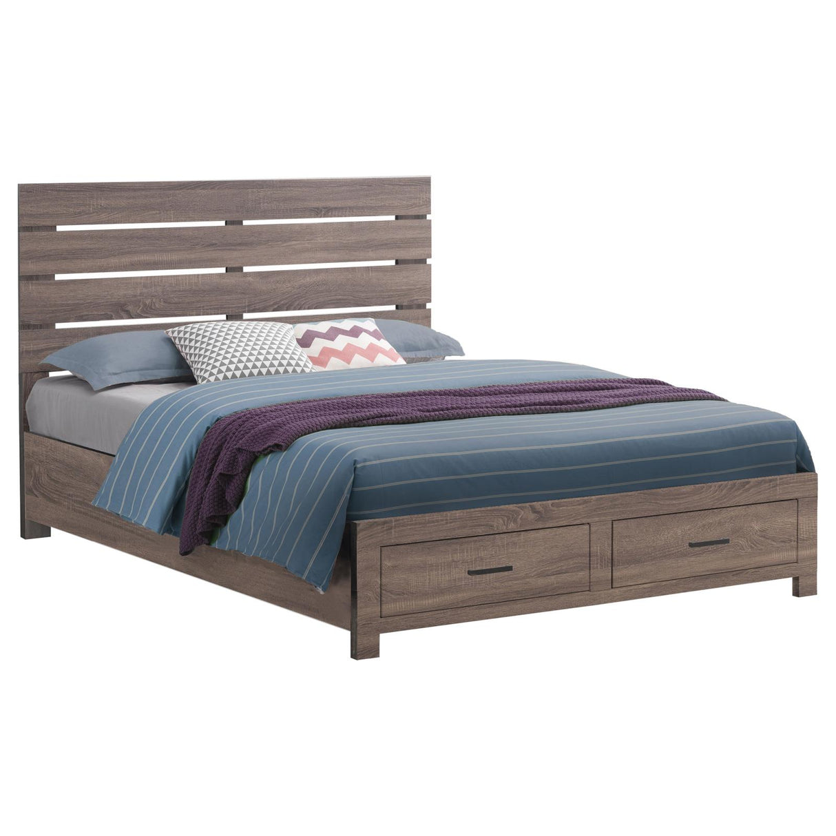 Brantford Queen Storage Bed Barrel Oak from Coaster - Luna Furniture