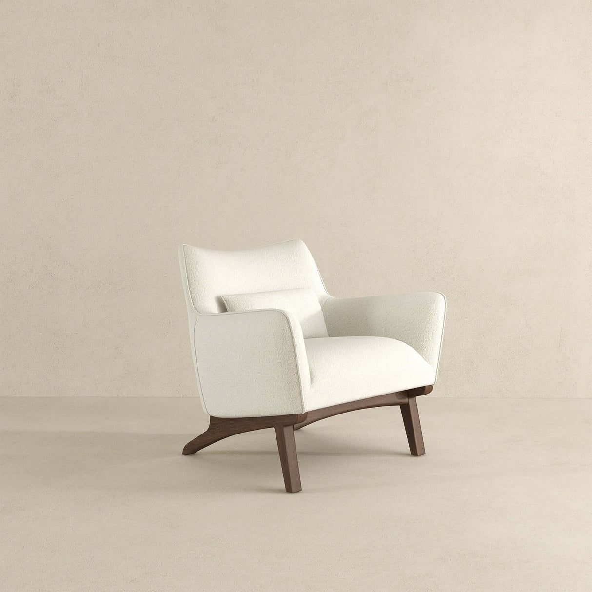 Brayden Mid Century Modern Beige Boucle Armchair - AFC00283 - Luna Furniture