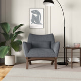 Brayden Mid Century Modern Sea Side Grey Linen Armchair - AFC00104 - Luna Furniture