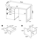 Brennan Cappuccino 3-Drawer Office Desk from Coaster - Luna Furniture