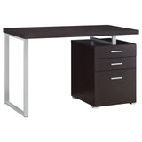 Brennan Cappuccino 3-Drawer Office Desk from Coaster - Luna Furniture