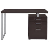 Brennan Cappuccino 3-Drawer Office Desk from Coaster - Luna Furniture