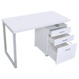 Brennan White 3-Drawer Office Desk from Coaster - Luna Furniture