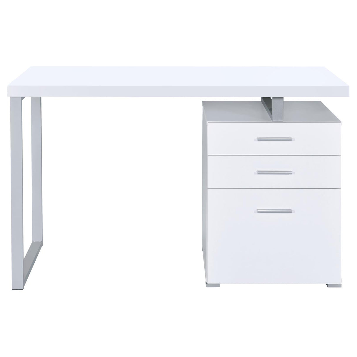 Brennan White 3-Drawer Office Desk from Coaster - Luna Furniture