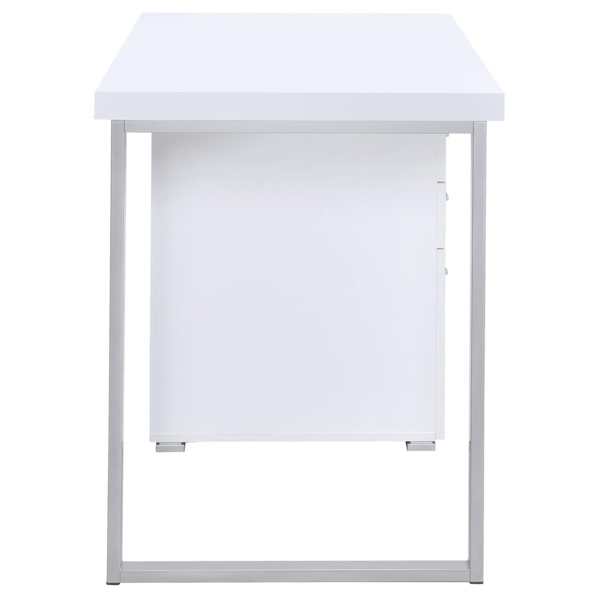 Brennan White 3-Drawer Office Desk from Coaster - Luna Furniture