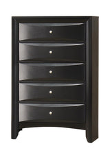 Briana Black Rectangular 5-Drawer Chest from Coaster - Luna Furniture