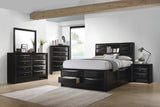 Briana Black 4-Piece Eastern King Storage Bedroom Set with Bookcase Headboard from Coaster - Luna Furniture