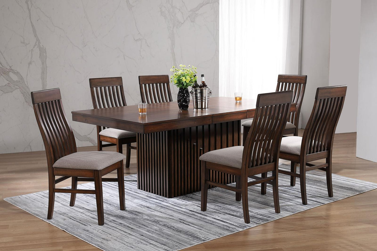 Briarwood Mango Oak 7-Piece Rectangular Dining Set with Removable Extension Leaf from Coaster - Luna Furniture