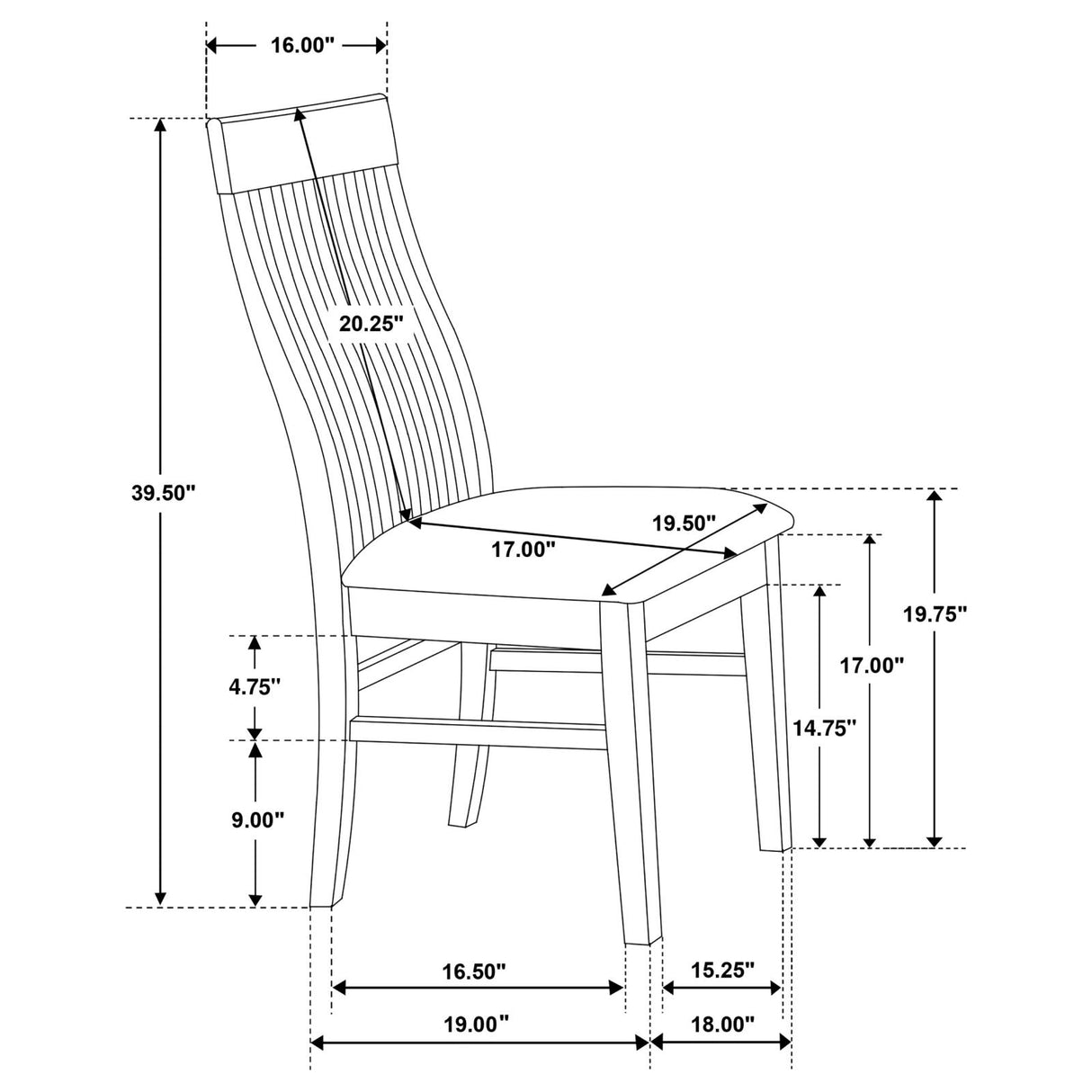 Briarwood Slat Back Dining Side Chair Mango Oak and Brown (Set of 2) from Coaster - Luna Furniture