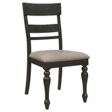 Bridget Ladder Back Dining Side Chair Stone Brown and Charcoal Sandthrough (Set of 2) from Coaster - Luna Furniture