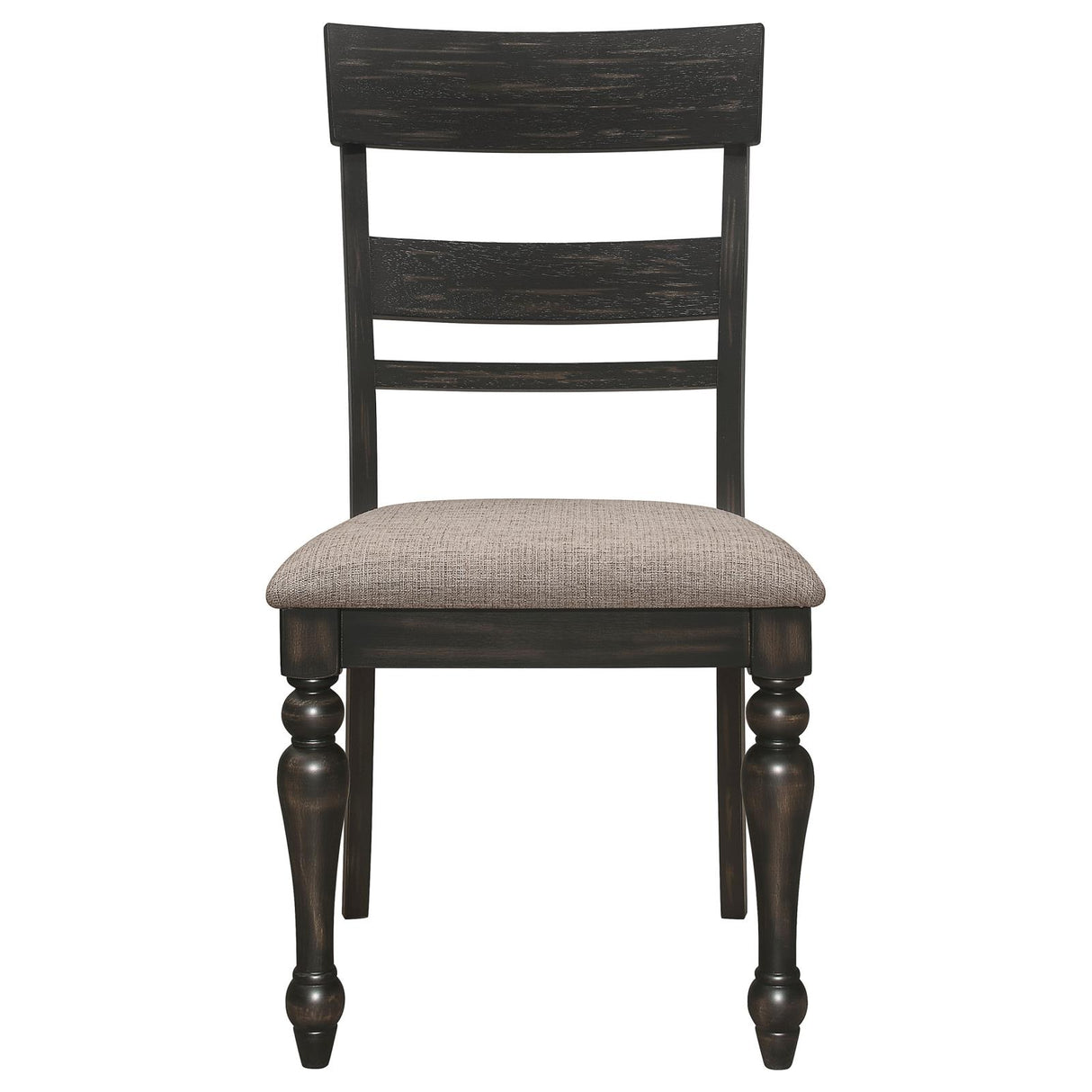 Bridget Ladder Back Dining Side Chair Stone Brown and Charcoal Sandthrough (Set of 2) from Coaster - Luna Furniture