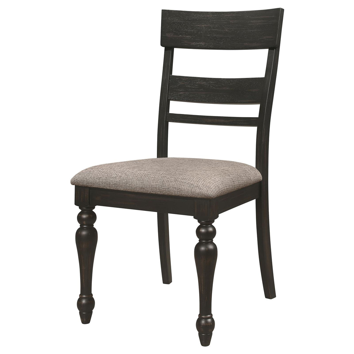 Bridget Ladder Back Dining Side Chair Stone Brown and Charcoal Sandthrough (Set of 2) from Coaster - Luna Furniture