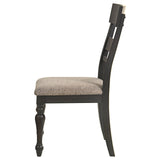 Bridget Ladder Back Dining Side Chair Stone Brown and Charcoal Sandthrough (Set of 2) from Coaster - Luna Furniture