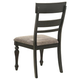 Bridget Ladder Back Dining Side Chair Stone Brown and Charcoal Sandthrough (Set of 2) from Coaster - Luna Furniture