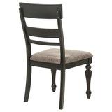 Bridget Ladder Back Dining Side Chair Stone Brown and Charcoal Sandthrough (Set of 2) from Coaster - Luna Furniture