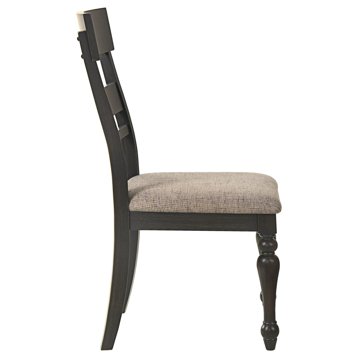 Bridget Ladder Back Dining Side Chair Stone Brown and Charcoal Sandthrough (Set of 2) from Coaster - Luna Furniture