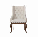 Brockway Cove Tufted Arm Chairs Cream and Antique Java (Set of 2) - 110313 - Luna Furniture