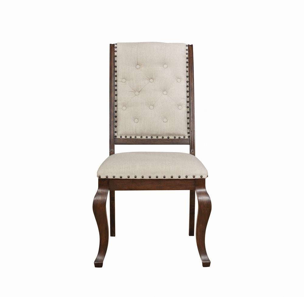 Brockway Cove Cream/Antique Java Tufted Dining Chairs, Set of 2 from Coaster - Luna Furniture