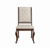 Brockway Cove Cream/Antique Java Tufted Dining Chairs, Set of 2 from Coaster - Luna Furniture