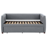 Brodie Gray Upholstered Twin Daybed with Trundle from Coaster - Luna Furniture