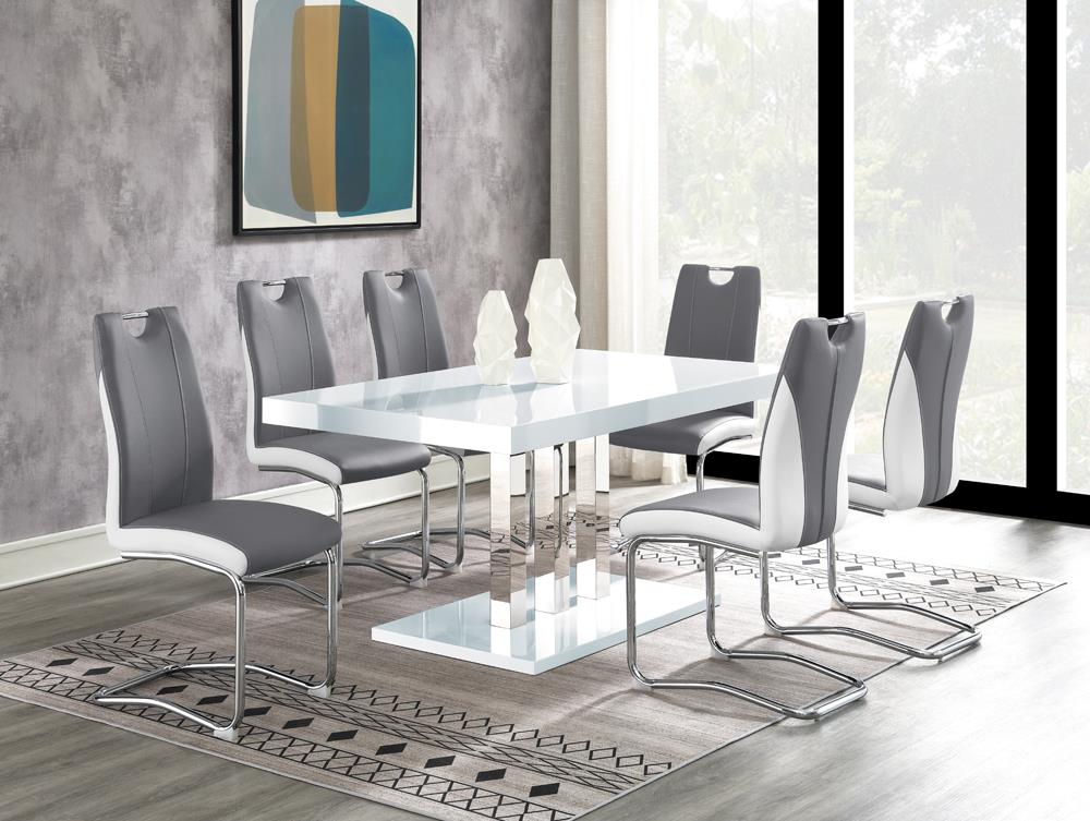 Brooklyn White/Chrome 5-Piece Dining Set from Coaster - Luna Furniture