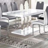 Brooklyn White High Gloss/Chrome Rectangular Dining Table from Coaster - Luna Furniture