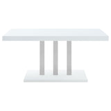 Brooklyn White High Gloss/Chrome Rectangular Dining Table from Coaster - Luna Furniture